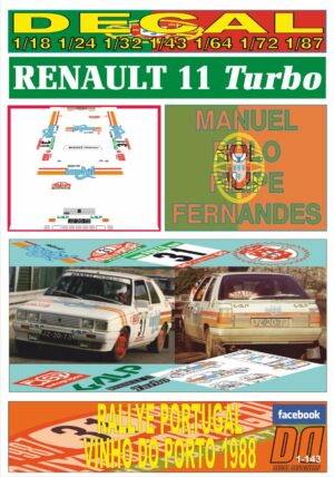 DECAL RENAULT 11 TURBO M. ROLO R. PORTUGAL 1987 17th (01)