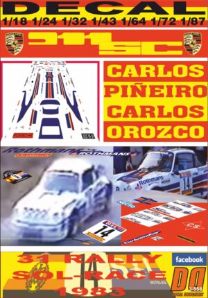 DECAL PORSCHE 911 SC ROTHMANS C.PIÑEIRO R.SOL-RACE 1983 DnF (01)