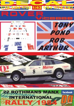 DECAL ROVER 3500 VITESSE TONY POND MANX R. 1984 3rd (01)