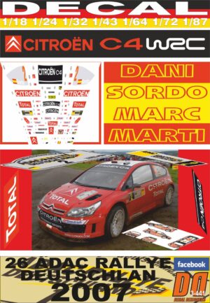 DECAL CITROEN C4 WRC D.SORDO R. DEUTSCHLAND 2007 DnF (01)