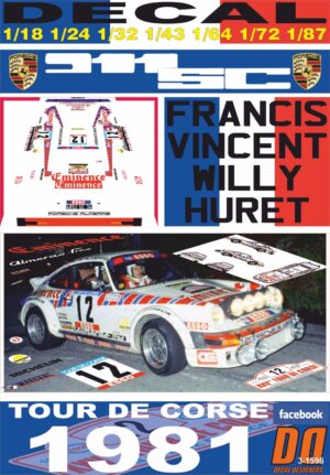 DECAL PORSCHE 911 SC F.VINCENT TOUR DE CORSE 1981 DnF (01)