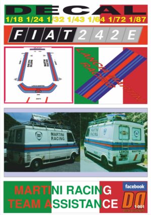 DECAL FIAT 242 E MARTINI RACING TEAM ASSISTANCE