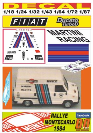 DECAL FIAT DUCATO LANCIA MARTINI RACING R.MONTECARLO 1984