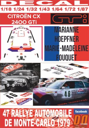 DECAL CITROEN CX 2400 M.HOEPFNER R.MONTECARLO 1979 43rd (01)