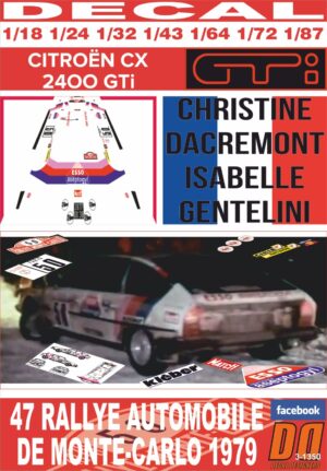 DECAL CITROEN CX 2400 C.DACREMONT R.MONTECARLO 1979 71st (01)