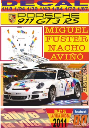 DECAL PORSCHE 911 GT3 MIGUEL FUSTER RALLY VILA JOIOSA 2011 WINNER