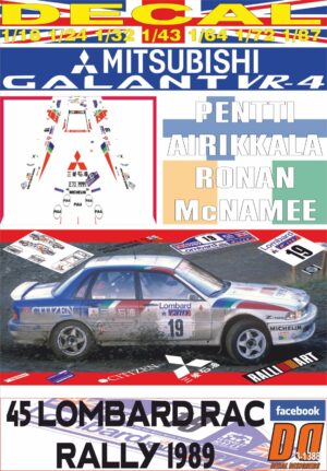 DECAL MITSUBISHI GALANT VR-4 P.AIRIKKALA RAC 1989 WINNER (01)