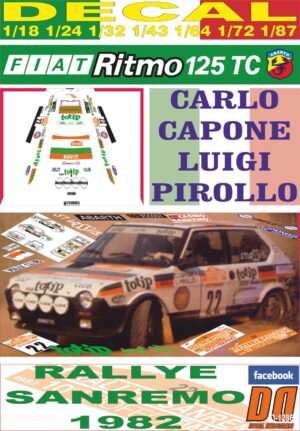DECAL FIAT RITMO ABARTH 125 TC C.CAPONE R. SANREMO 1982 DnF (01)