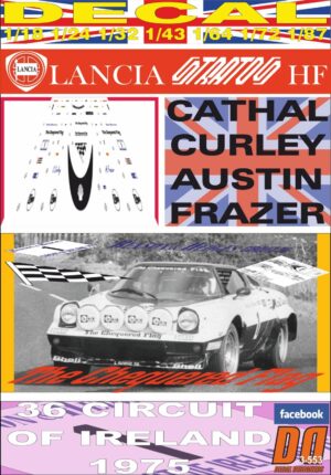 DECAL LANCIA STRATOS "THE CHEQUERED FLAG" C.CURLEY C. IRELAND 1975 DnF (01)