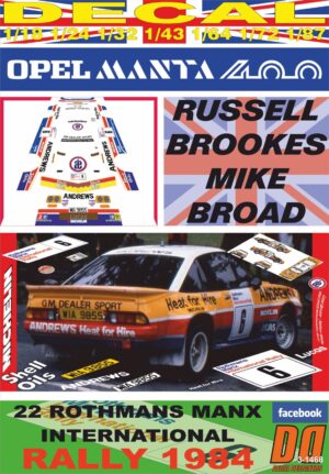 DECAL OPEL MANTA 400 R.BROOKES MANX R. 1984 DnF (01)