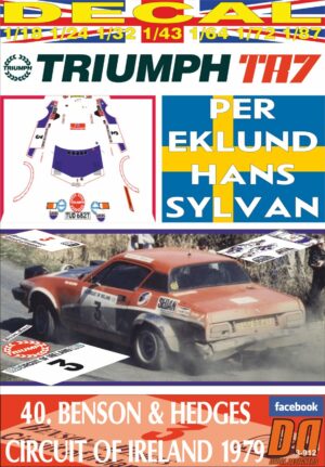 DECAL TRIUMPH TR7 V8 PER EKLUND C.OF IRELAND 1979 DnF (01)