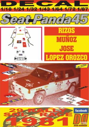 DECAL SEAT PANDA 45 RIZOS MUÑOZ R.SOL RACE 1981 DnF (01)