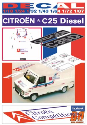 DECAL CITROEN C25D ASSISTANCE CITROEN COMPETITIONS 1988