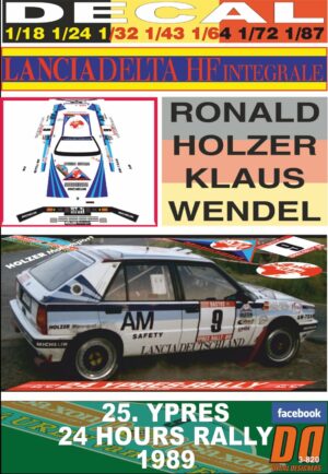 DECAL LANCIA DELTA INTEGRALE R.HOLZER YPRES 24 HOURS R. 1989 DnF (01)