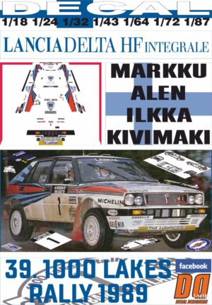 DECAL LANCIA DELTA INTEGRALE M.ALEN 1000 LAKES R.1989 DnF (01)