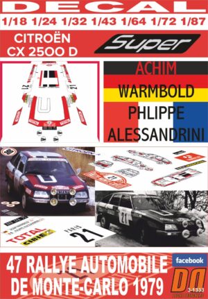 DECAL CITROEN CX Diesel A.WARMBOLD R.MONTECARLO 1979 DnF (01)
