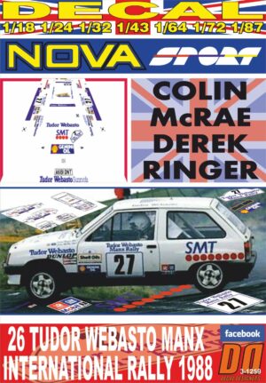 DECAL VAUXHALL NOVA SPORT C.MCRAE MANX R. 1988 14th