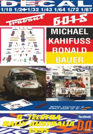 DECAL TRABANT P601 MICHAEL KAHIFUS R.AUSTRALIA 1995 45th (01)