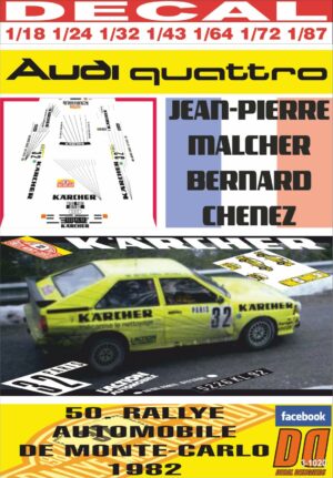 DECAL AUDI QUATTRO J-P. MALCHER R. MONTECARLO 1982 24th (01)