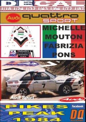 DECAL AUDI QUATTRO SPORT MICHELLE MOUTON PIKES PEAK 1984 (01)