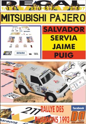 DECAL MITSUBISHI PAJERO SALVADOR SERVIA RALLY PHARAONS 1993 (01)
