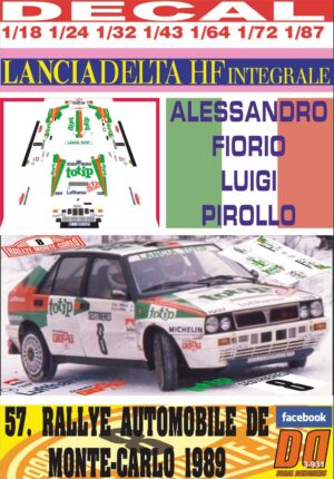 DECAL LANCIA DELTA INTEGRALE A.FIORIO R. MONTECARLO 1989 DnF (01)