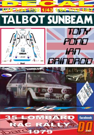 DECAL TALBOT SUNBEAM LOTUS TONY POND RAC R. 1979 DnF (01)
