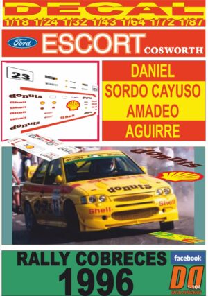DECAL FORD ESCORT WRC DANIEL SORDO CAYUSO RALLYE COBRECES 1996 (01)