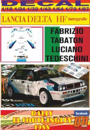 DECAL LANCIA DELTA INTEGRALE R.TABATON R. EL CORTE INGLES 1988 2nd (01)