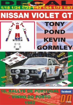 DECAL NISSAN VIOLET GT T.POND R.PORTUGAL 1982 DnF (01)