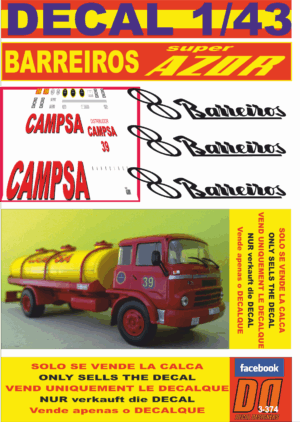 DECAL 1/43 BARREIROS SUPER AZOR CAMPSA (01)