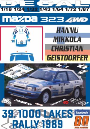 DECAL MAZDA 323 4WD H.MIKKOLA 1000 LAKES R.1989 DnF (01)