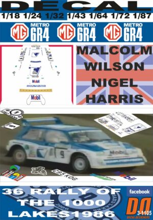 DECAL MG METRO 64R  M.WILSON 1000 LAKES R. 1986 10th (01)