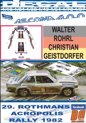 DECAL OPEL ASCONA 400 W.ROHRL ACROPOLIS R. 1982 2nd (01)