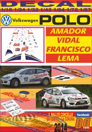 DECAL VOLKSWAGEN POLO N1 A.VIDAL R.CONCELLO DE CURTIS 2014 WINNER (01)