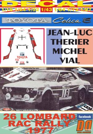 DECAL TOYOTA CELICA RA21 J-L.THERIER RAC R. 1977 DnF (01)