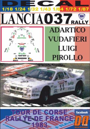 DECAL LANCIA 037 ADARTICO VUDAFIERI TOUR DE CORSE 1983 3rd (01)