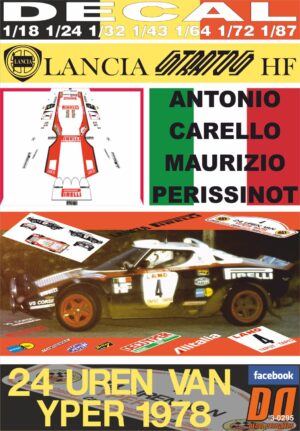 DECAL LANCIA STRATOS HF A.CARELLO YPRES 24 HOURS R. 1978 3rd (01)