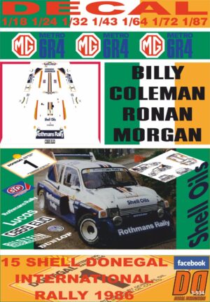 DECAL MG METRO 6R4 B.COLEMAN DONEGAL R. 1986 WINNER (01)
