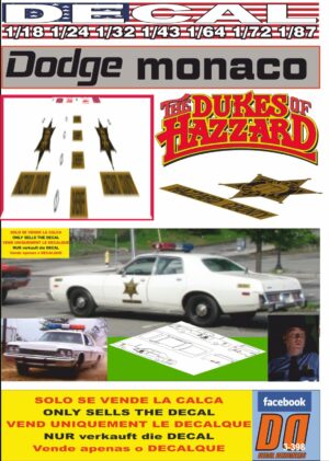 DECAL DODGE MONACO DUKES OF HAZZARD ROCO`S POLICE (01)