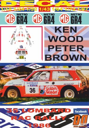DECAL MG METRO 6R4 KEN WOOD RAC R. 1986 DnF (01)