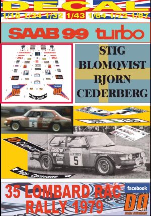 DECAL SAAB 99 TURBO STIG BLOMQVIST RAC R. 1979 DnF (01)
