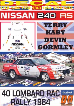 DECAL NISSAN 240 RS T.KABY RAC R. 1984 DnF (01)