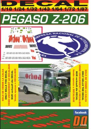 DECAL PEGASO Z-206 FRIGORIFICO TRANSPORTES OCHOA MADRID 1954 (01)