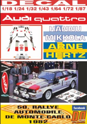 DECAL AUDI QUATTRO HANNU MIKKOLA R. MONTECARLO 1982 2nd (01)