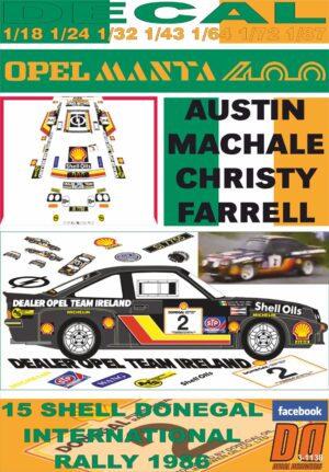DECAL OPEL MANTA 400 A.MACHALE DONEGAL R. 1986 11th (01)