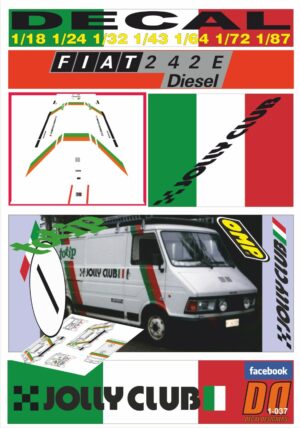 DECAL FIAT 242 E ASSISTENZA TOTIP JOLLY CLUB 1984 (01)