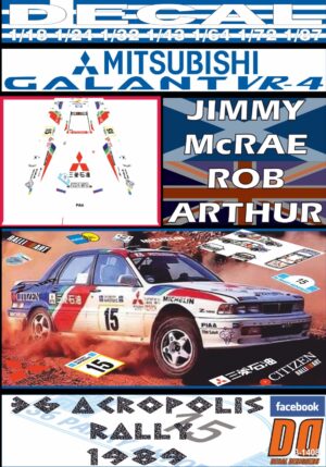 DECAL MITSUBISHI GALANT VR-4 J.McRAE ACROPOLIS R. 1989 4th (01)