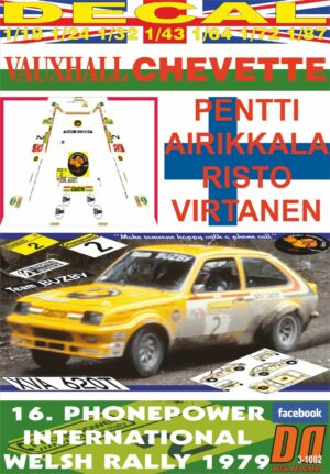 DECAL VAUXHALL CHEVETTE 2300 HS P.AIRIKKALA WELSH R. 1979 DnF (01)