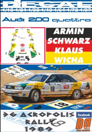 DECAL AUDI 200 QUATTRO A.SCHWARZ ACROPOLIS R. 1989 8th (01)
